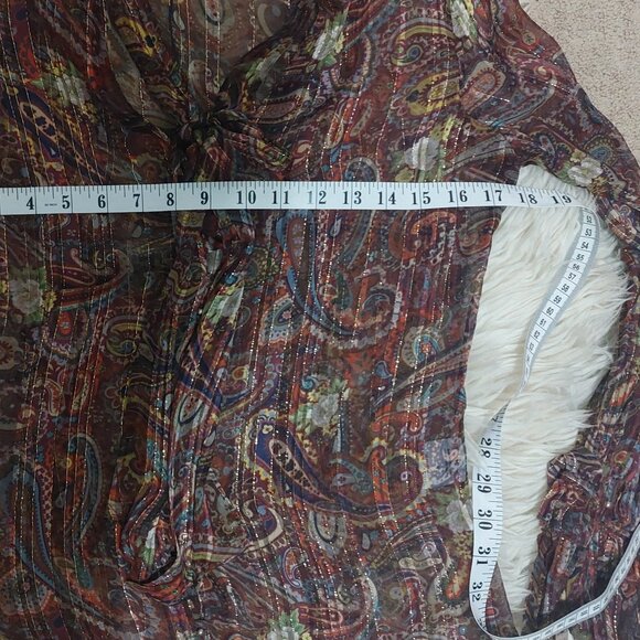 NWT Love Sam Sheer Paisley Print Blouse - Picture 9 of 12